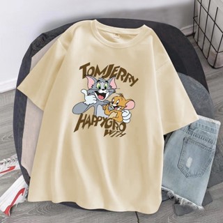 Camiseta Tom e Jerry Premium Unissex Desenho Rato e Gato Envio Imediato Bege