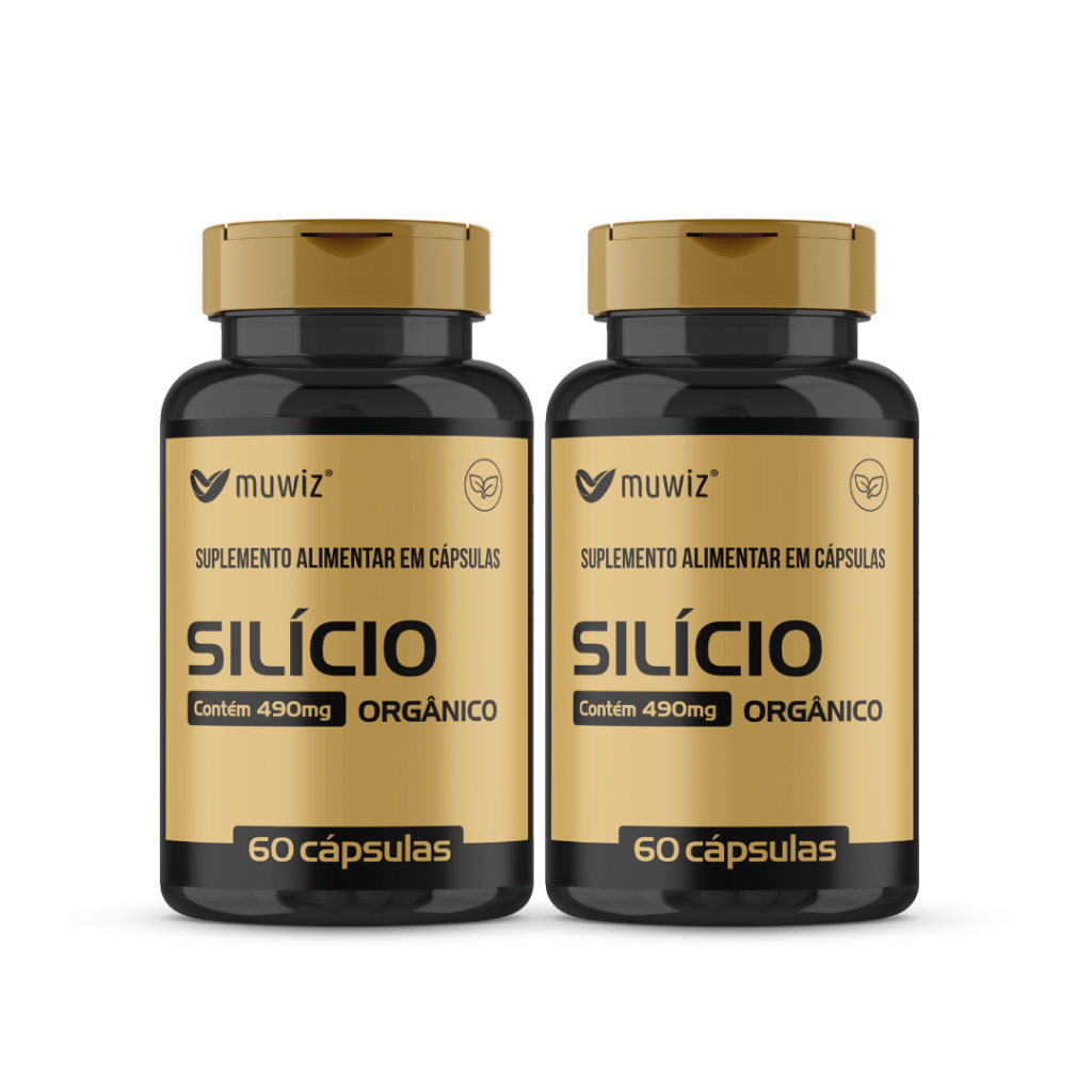 Silício Orgânico 490mg 60 Capsulas - 2 Frascos Muwiz