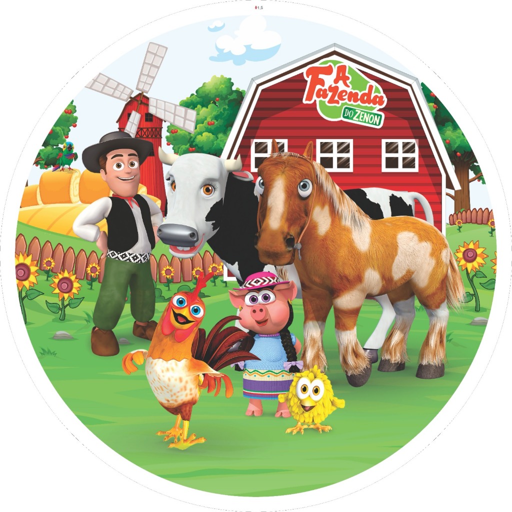 Painel de festa a fazenda zenom em Oferta na Shopee