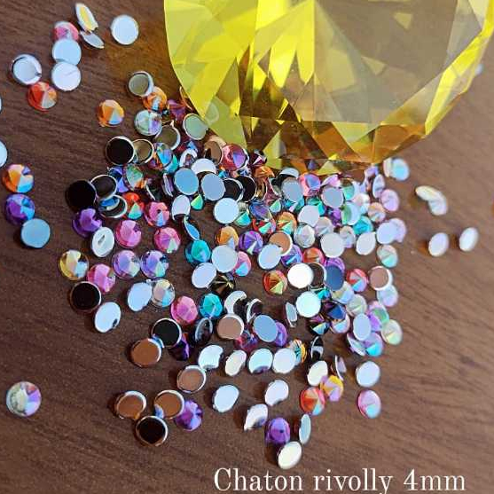 20 chaton rivolly mix 4mm- pedrarias para adesivos e joias de unhas