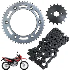 Kit Relação Transmissão Completo Honda Nxr Bros 150 2003 Até 2014 Aço 1045