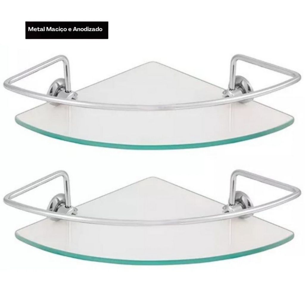 Porta Shampoo De Canto Incolor 6mm Praticidade Banheiro  Cod. 902 em Oferta na Shopee