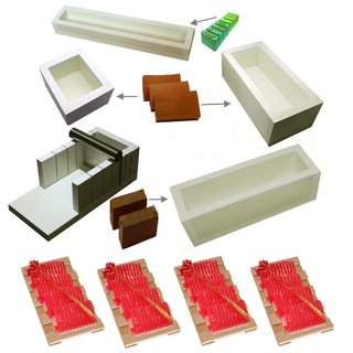 Kit Fabricação Sabonete Artesanal Forma Molde Cortador Fatiador Mini Pallet Barra Saboaria Artesanato Caixas Suportes
