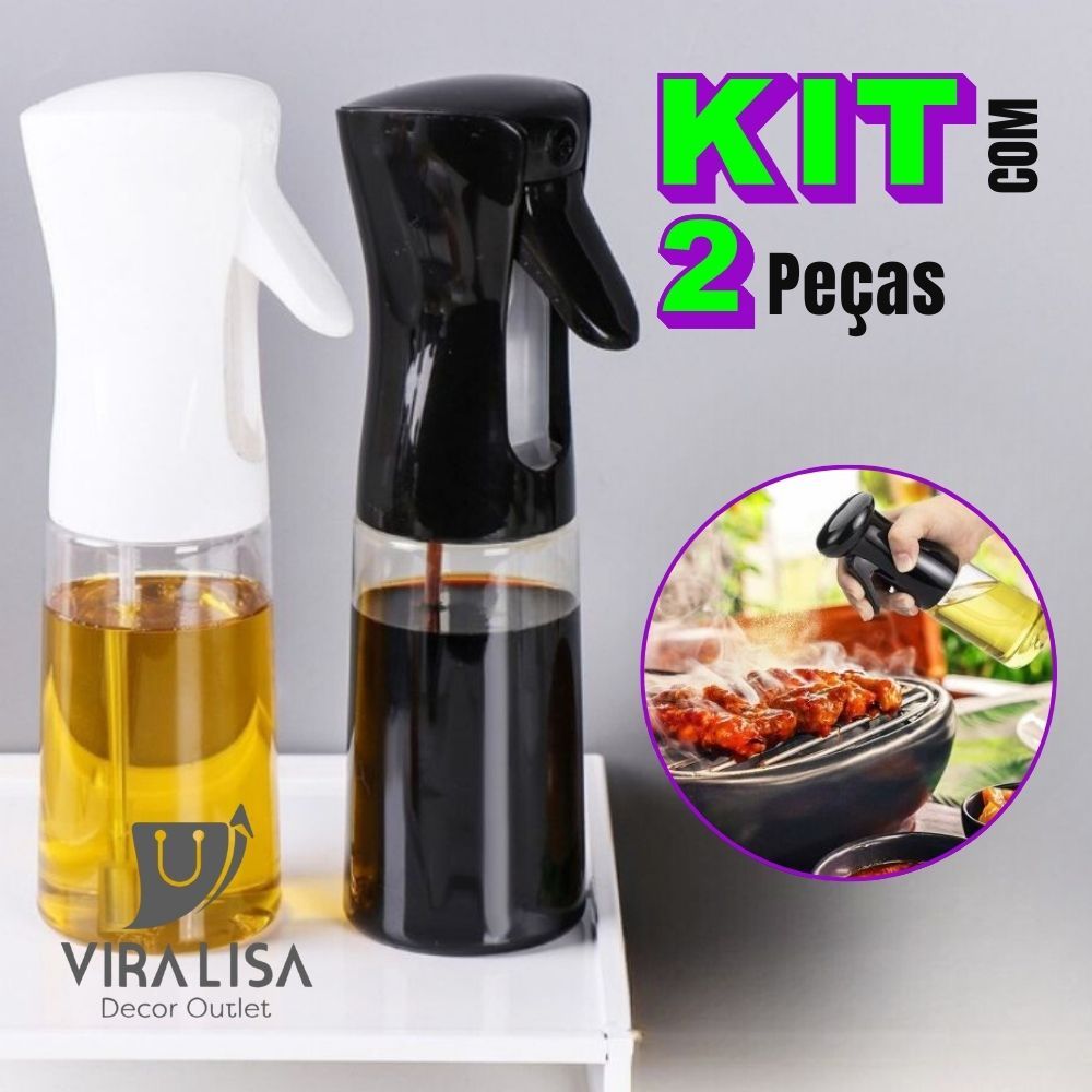 Kit 2 Pulverizador 200ML Borrifador Azeite Vinagre Culinário Spray Vidro Galheteiro