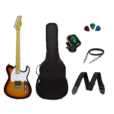 KIT Guitarra Tagima Woodstock Telecaster Tw55 Sunburst