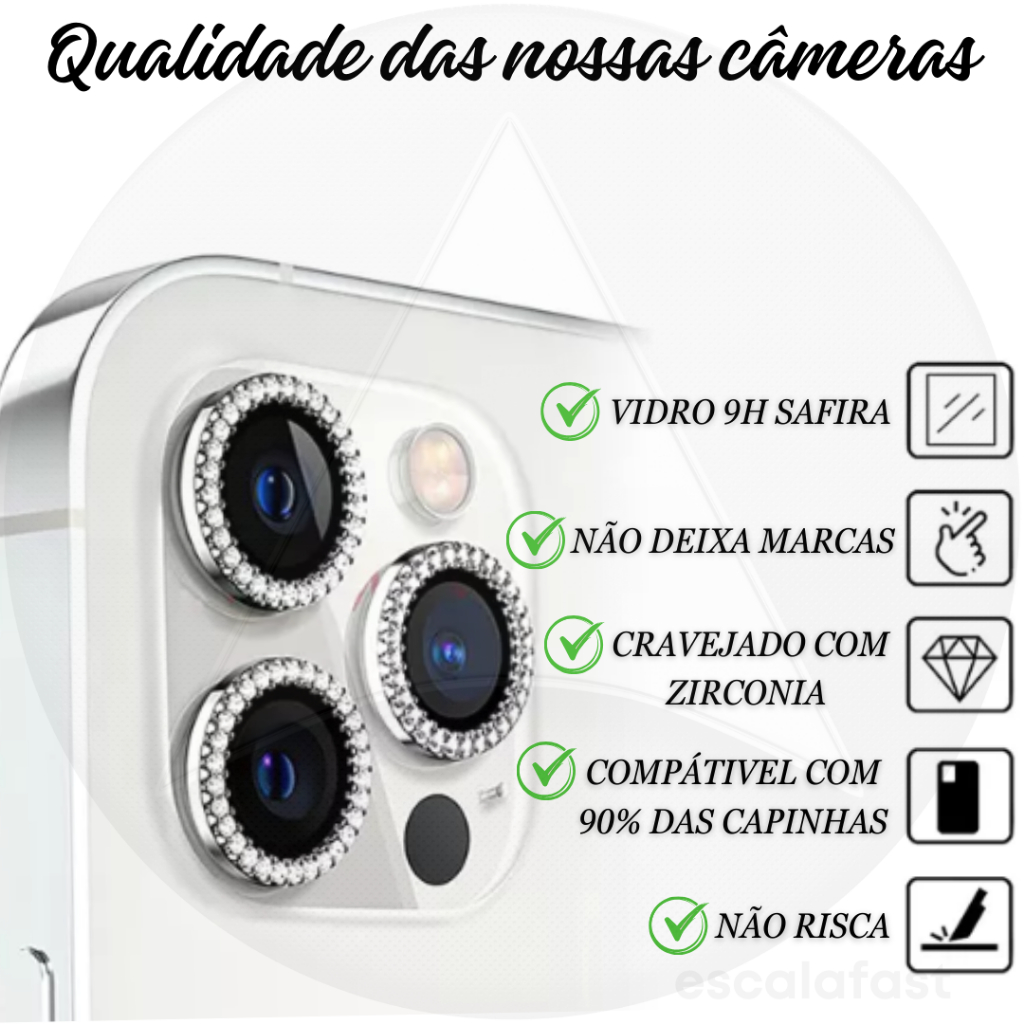 KIT Película de Proteção da Câmera Diamante Para Xiaomi Redmi 13C / Note 13 4G / Note 13 Pro 4G — imagem 2 de 2