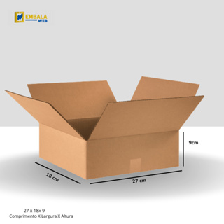 50 Unidades Caixa de Papelão tipo Maleta Reforçada 27x18x9 Correios Sedex Direto da Fábrica em Oferta na Shopee