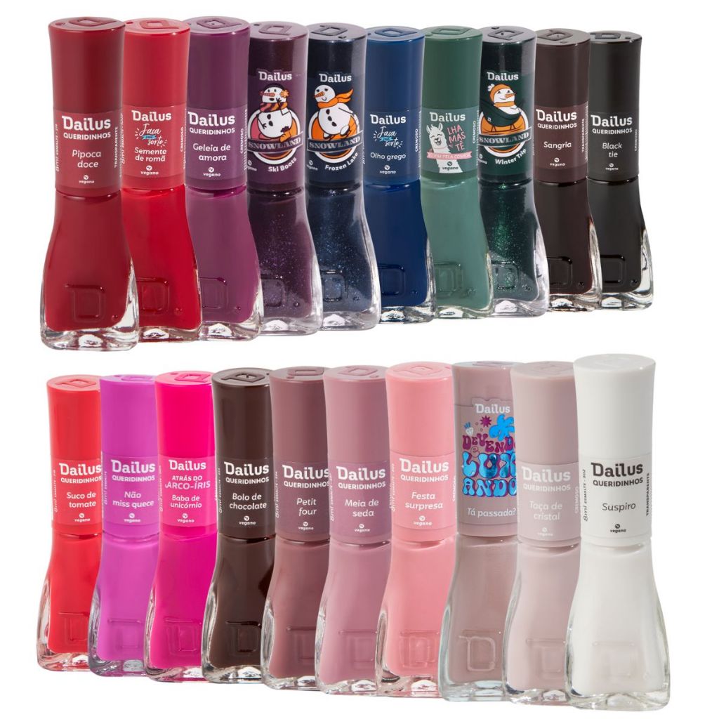 DAILUS: Kit com 20 Esmaltes da Nova Coleção, Sem Repetição - Envio Imediato
