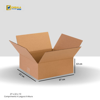 50 Unidades Caixa de Papelão tipo Maleta Reforçada 27x22x13 Correios Sedex Direto da Fábrica em Oferta na Shopee