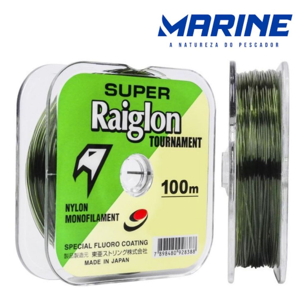 Linha de Pesca Super Raiglon Nylon Monofilamento  - Carretel 100 metros 0.18mm à 0.50mm Fio de Nylon