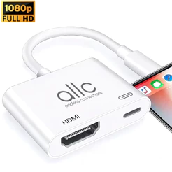 Cabo Adaptador Lightning Para Hdmi Espelhar Tela do iPhone iPad Na Tv Projetor Full HD 1080p com NFe