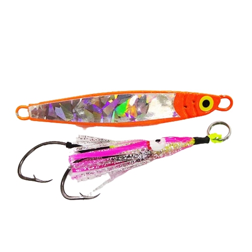 Jumping Jig Sardinha 45 Gramas Holográfica c/ suporte Hook Lulinha Duplo