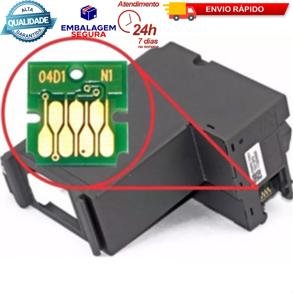 Kit 2 Chips Epson Tanque Manutenção Compatível L14150 L6191 L6171 L6191 L6270 L6490 M1120 T04d1