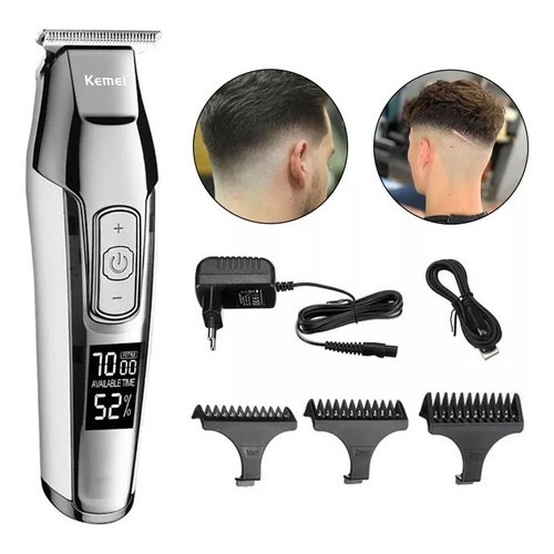 Máquina De Cortar Cabelo Acabamento Profissional Aparar Pelos  Kemei Km-5027 100v/220v  Or...