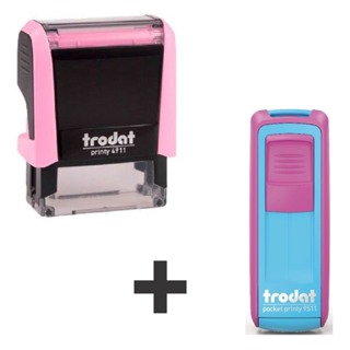 Carimbo de mesa +  Bolso Personalizado Trodat ( 4911 + Pocket 9511) em Oferta na Shopee