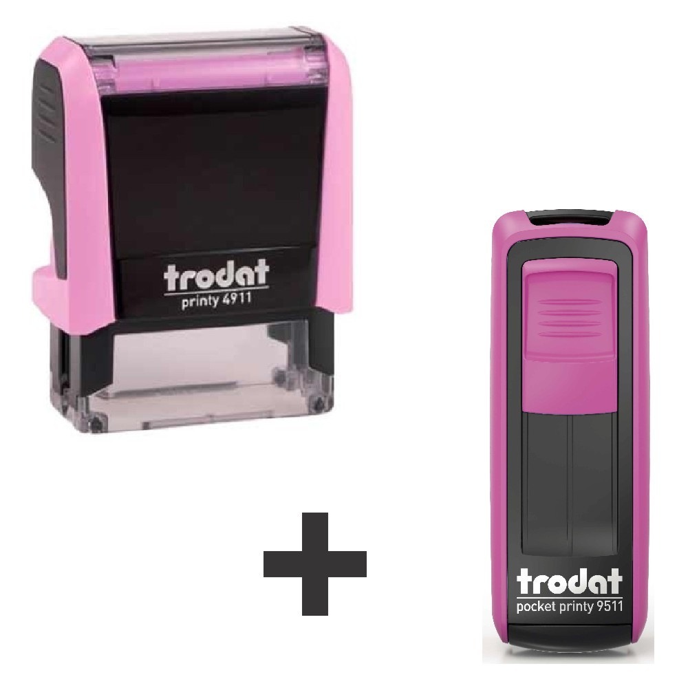 Carimbo de mesa +  Bolso Personalizado Trodat ( 4911 + Pocket 9511)