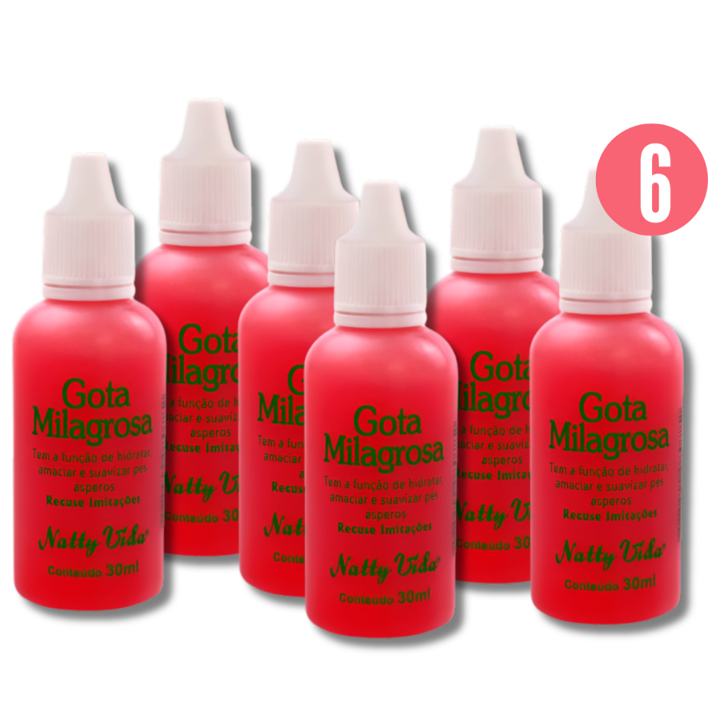 kit 6 Gota Milagrosa Naty Vida 30ml C/Uréia Resultado nos primeiros dias em Oferta na Shopee