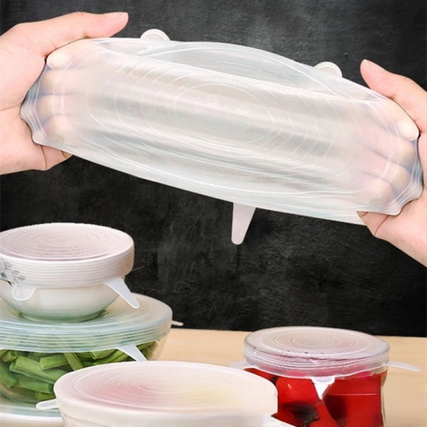 24 Pcs Tampa Silicone Elastica Reutilizável À Prova Sopa De Fugas Para Cozinha em Oferta na Shopee