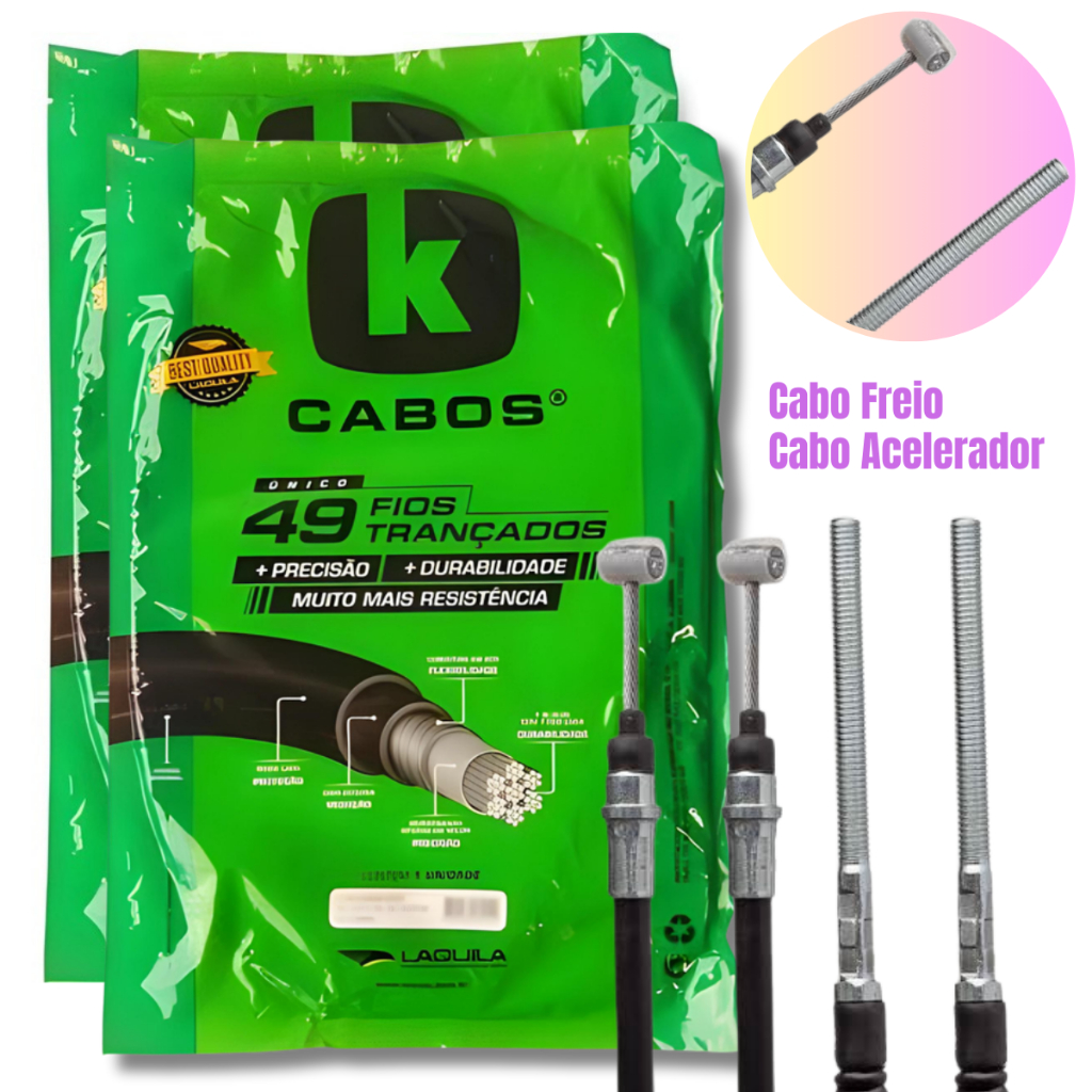 Cabo Acelerador + Cabo Freio Modelo Original Moto Honda Biz 125 Ks Es 2009 a 2013