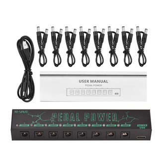 M-vave Guitar Effect Pedal Power Supply 8 Isolated DC Outputs/ 5V USB Output Low Noise For 9V Effect Pedal Guitar