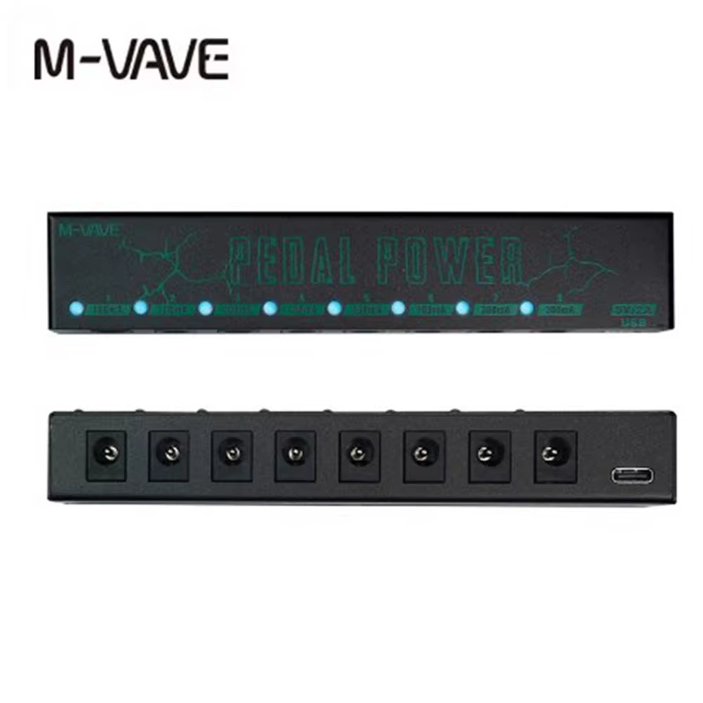M-vave Guitar Effect Pedal Power Supply 8 Isolated DC 9V 100mah or 300mah Outputs Portable Guitar Pedal Power Guitar