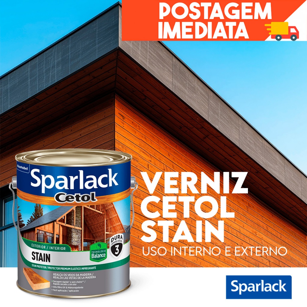 Verniz Sparlack Stain Cetol Balance Acetinado Cores 3,6 Litros - Cores