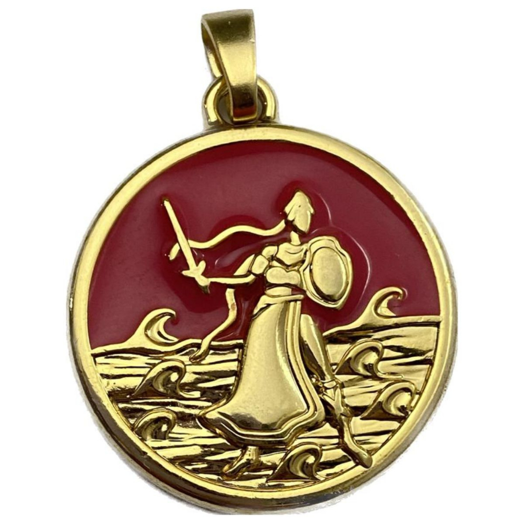 Pingente de Obá - Banhado a Ouro - Colar + Pingente - Colar de Orixá - Qualidade Premium