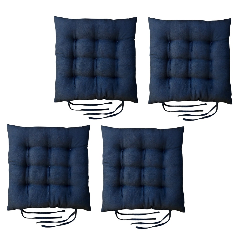 Kit 4 Peças - Almofada Assento Para Cadeira Futon Com Amarril em Oferta na Shopee