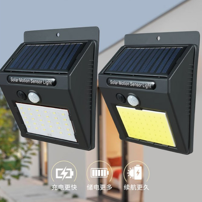 Kit 2x Luminária Solar A Prova Dágua 20 Led Com Sensor De Presença