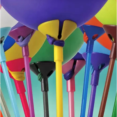 Pega Balao Vareta Hastes 30cm com 10 unidades para Bubble, Buque de Balões, Enfeites Varias Cores