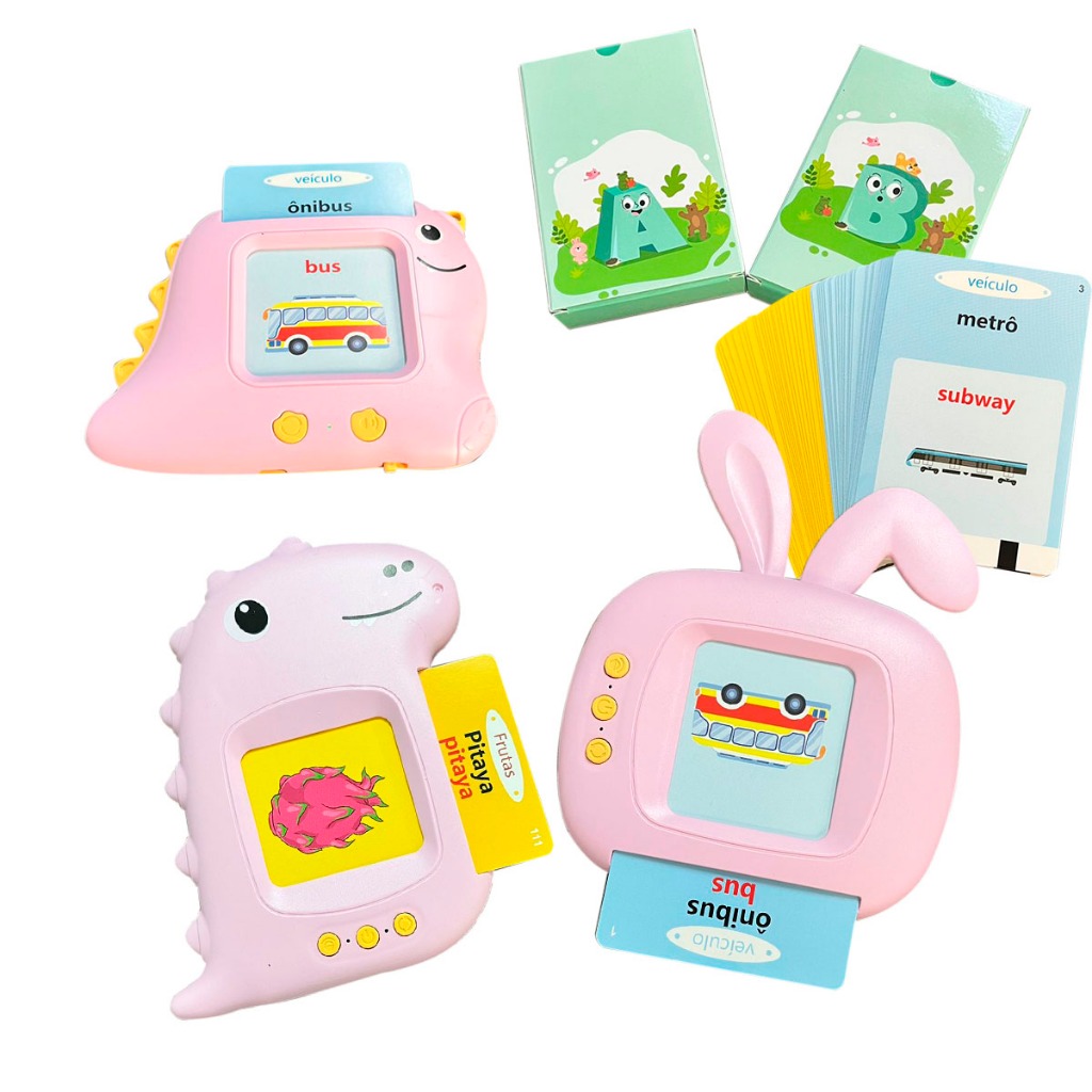 Brinquedo Card Infantil Cartão Fala Inglês Português  Autismo Alfabetização em Oferta na Shopee