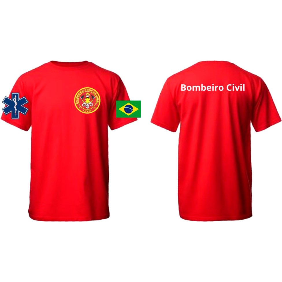 Camiseta Premium 100% Algodão Bombeiro Civil Profissional Streetwear Lançamento 2024 Envio Imediato Motors