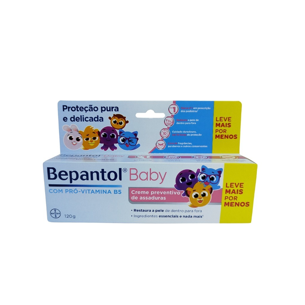 Kit 3un Creme Pomada de Assadura Bepantol 120gr Cada