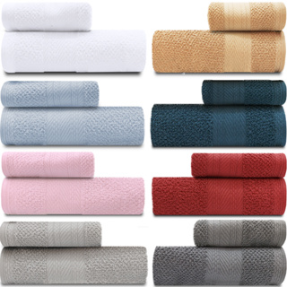 Jogo Toalhas 2 Peças - Banho + Rosto 100% Algodão Empire Karsten em Oferta na Shopee