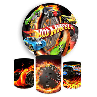 Kit Capa Painel E Trio Cilindro Tema Hot weels Decoração Elegante Festa Promoção em Oferta na Shopee