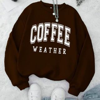 Moletom Careca Coffee Weather Gola Redonda Casaco Masculino Feminino Flanelado Frio Algodão Blusa