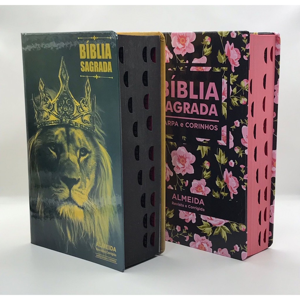 Kit com 2 Bíblias Sagrada Tamanho Médio 12,5x19 cm Com Harpa Palavras de Jesus em Vermelho em Oferta na Shopee