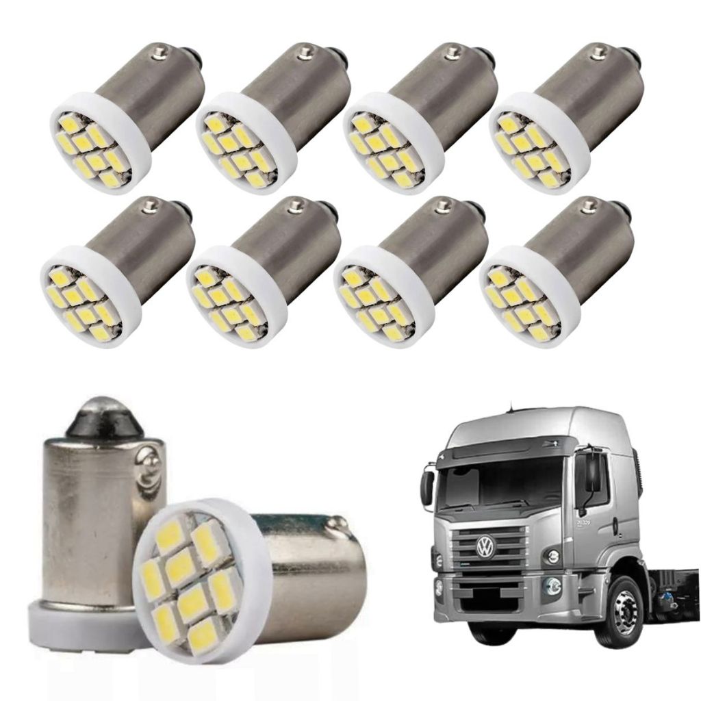 Kit 10 Lampada Ba9s 8 Led T4w 69 Branco 24v em Oferta na Shopee