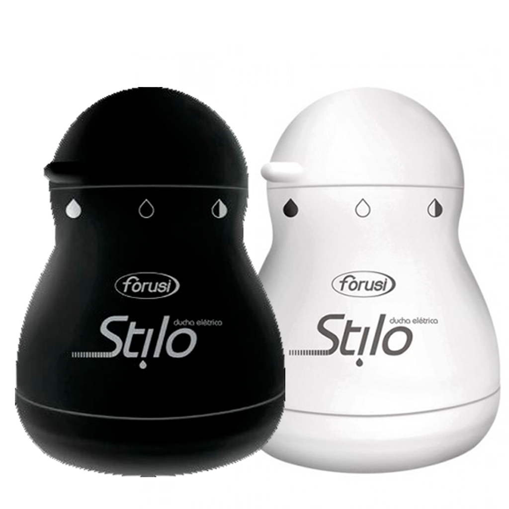 Chuveiro Elétrico Ducha Stilo Branco Ou Preto 3 Temperaturas 4400W 110v Ou 220v - Forusi Água Quente - Home & Living