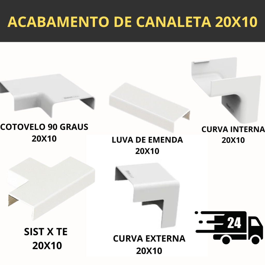 Acabamento de Canaleta Branca 20x10 - Tramontina em Oferta na Shopee