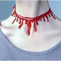 Gargantilha De Vampiro Colar De Sangue Pingando Tema Halloween