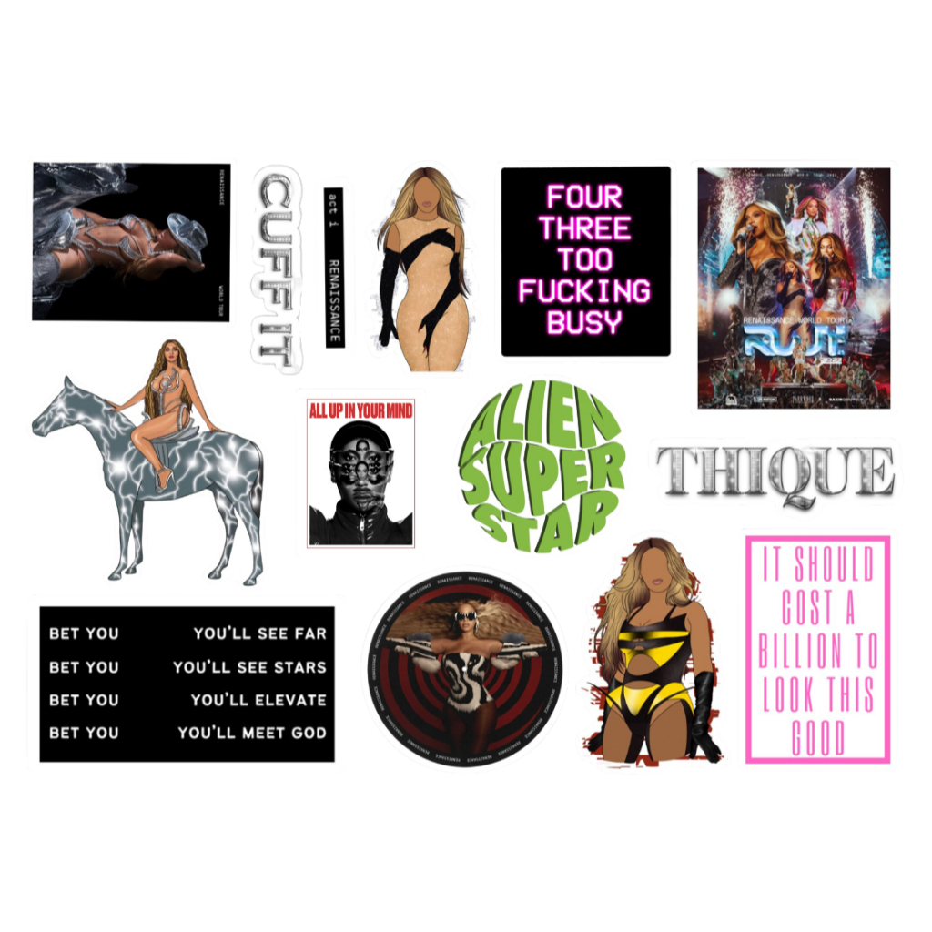 BEYONCÉ (RENAISSENCE) - CARTELA DE ADESIVOS (sem recorte, com recorte ou a prova d'água) - A5 em Oferta na Shopee
