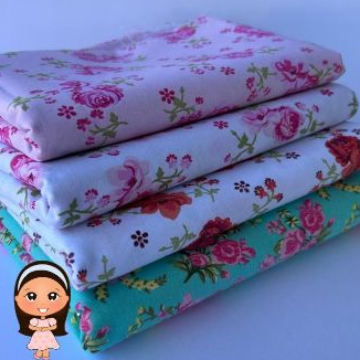 Tricoline Flores Tecido 100% Algodão 1,50 de Largura, Roupas de Cama, Cortinas, Bordados, Decoração.