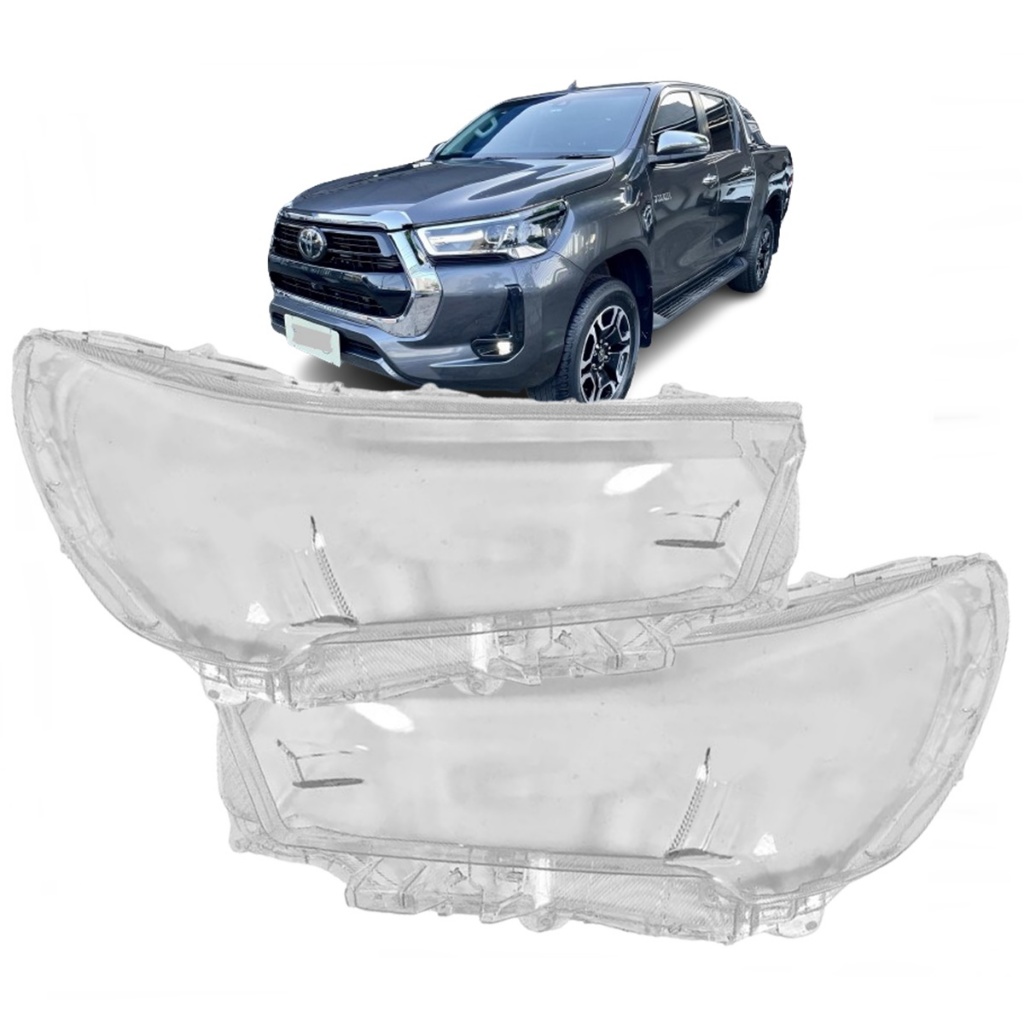 Lente Farol Acrílico Hilux SRX 2021 Até 2025 Pick-up Par