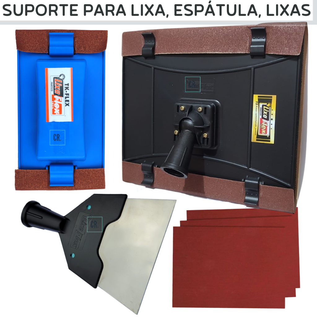 ESCOLHA SEU KIT - Suporte Para Lixa ou Tk Flex ou Espátula Inox Extensiva Para Lixar Tetos e Paredes em Oferta na Shopee