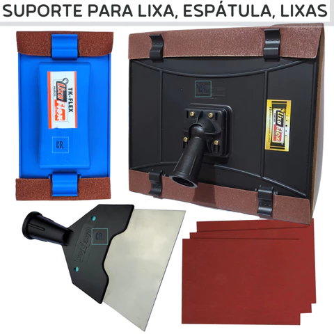 Suporte Para Lixa ou Tk Flex ou Espátula Inox Extensiva Para Lixar Tetos e Paredes ESCOLHA SEU KIT