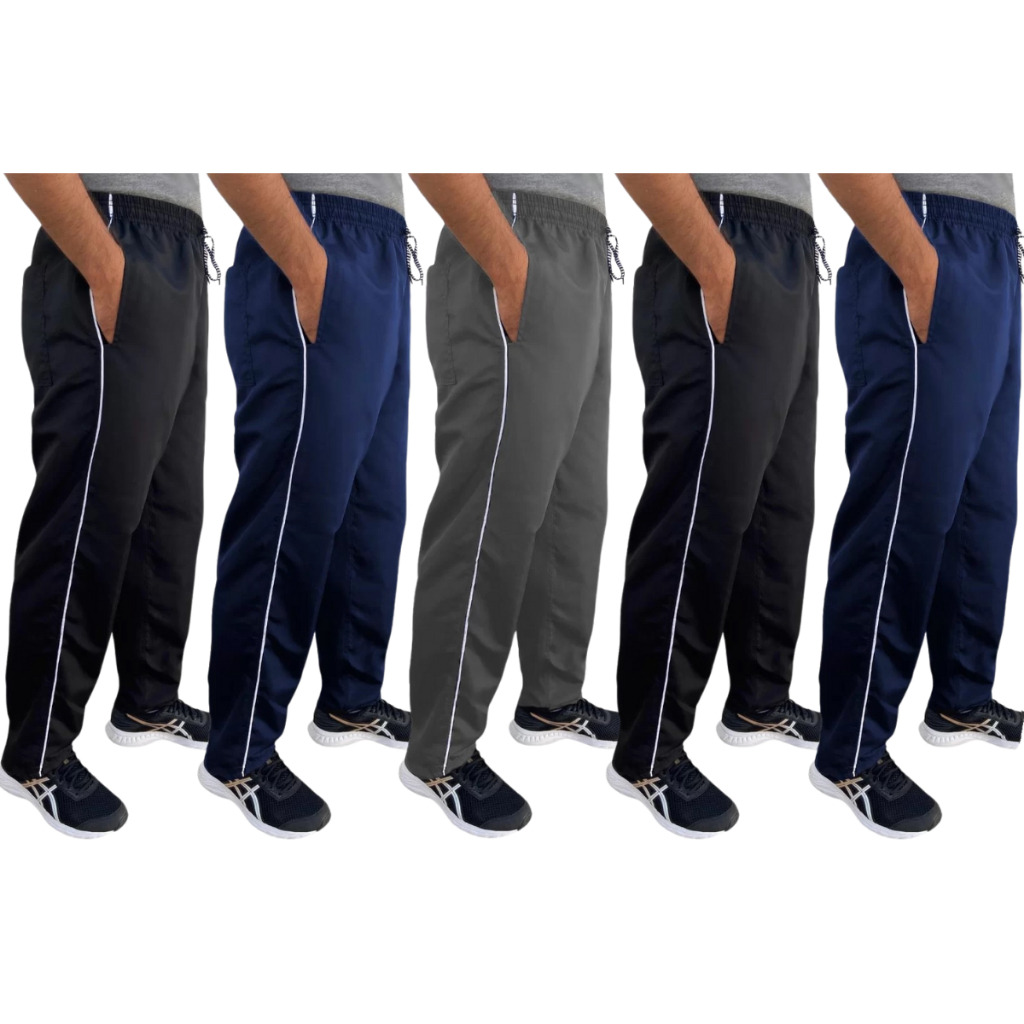 Kit 5x Calças Tactel Masculina Todas com 03 Bolsos Fundos e Costura Reforçada em Oferta na Shopee
