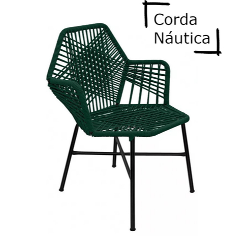 CADEIRA POLTRONA TROPICALIA GOURMET CORDA NÁUTICA ALUMÍNIO — imagem 2 de 2