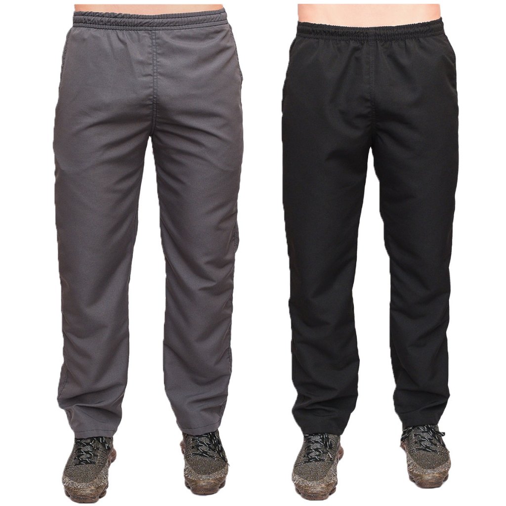 Kit 2 Calças Tactel Extra Plus Size Tamanho Grande Especial Masculino 3 Bolsos Elástico Cordão