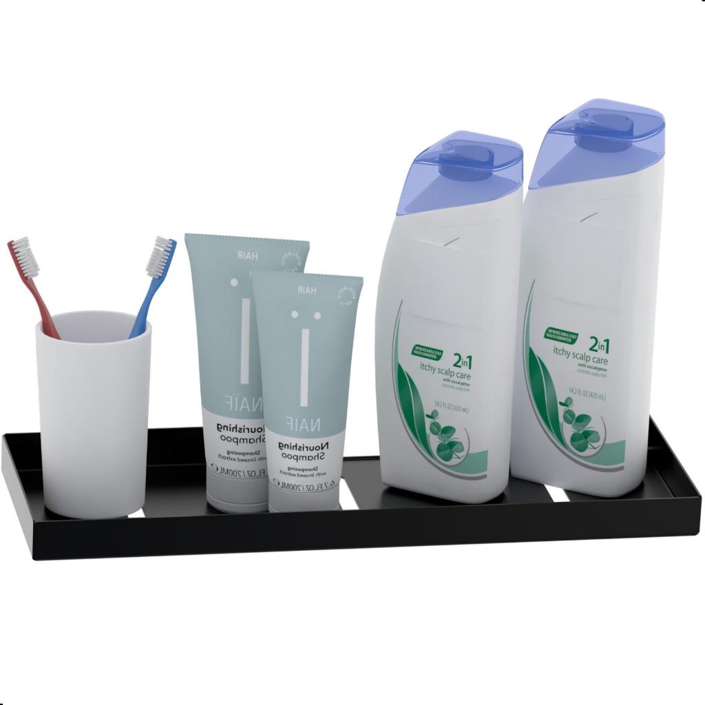 Porta Shampoo Inox Suporte De Parede Banheiro Preto MAX